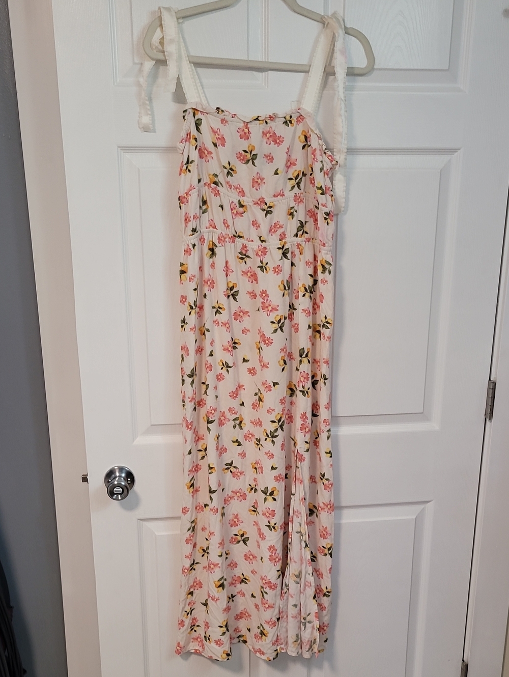 5 For $25 As U Wish Pink Floral Tie-Strap Maxi Dress